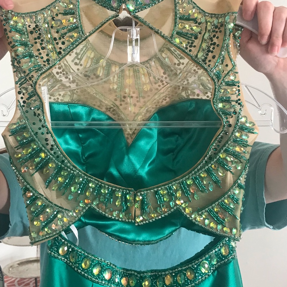 Green embellished prom/pageant dress